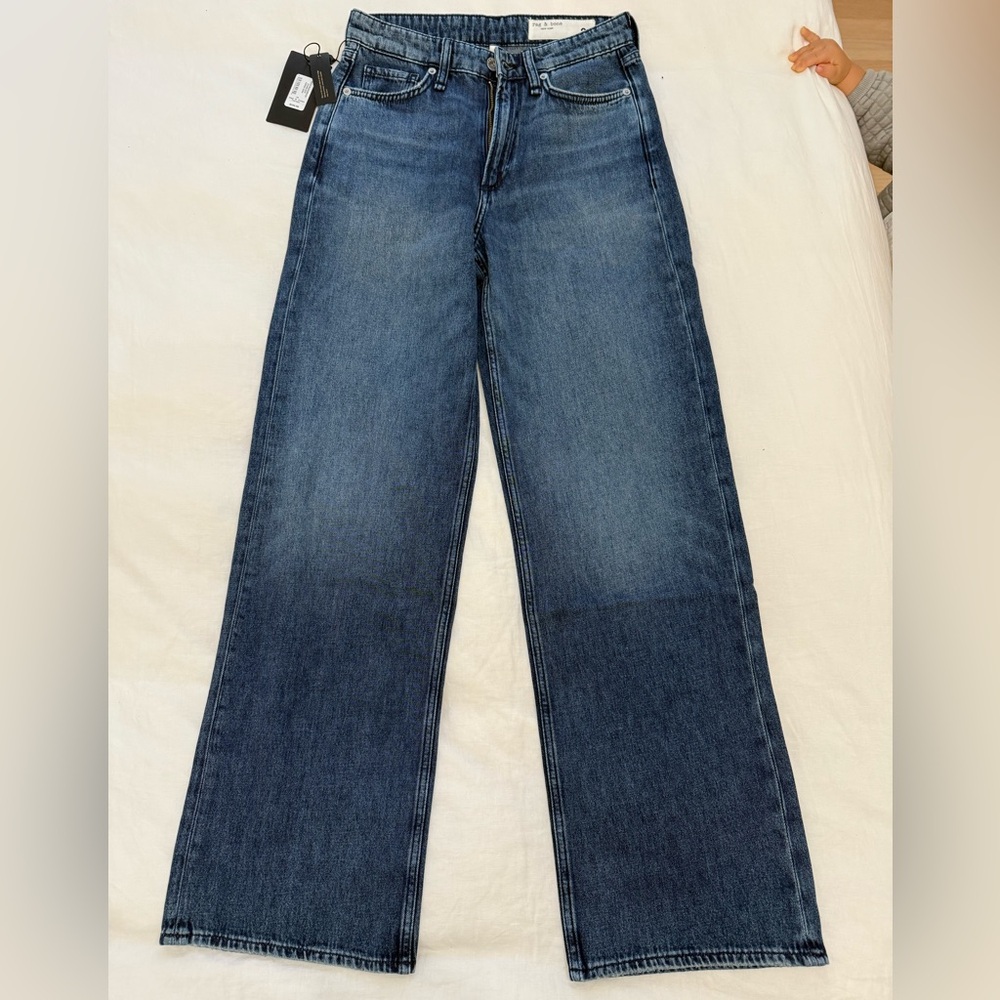 NWT Rag & Bone Logan Mid-Rise Wide-Leg Jean